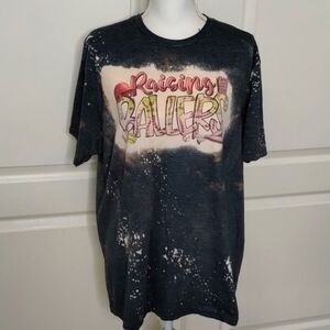 Gildan women's large soft style screen print 'Raising Ballers' baseball tee